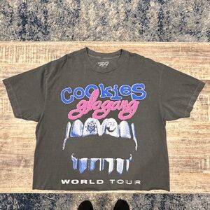 Cookies Glogang Short Sleeve Graphic Tee - Black with Pink & Blue Print